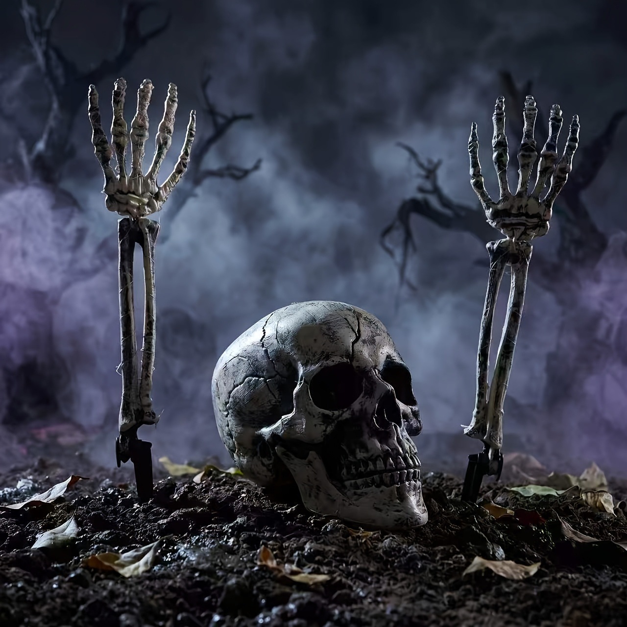 Halloween Skeleton Decoration - 3PCS Halloween Yard Decor Set Skull