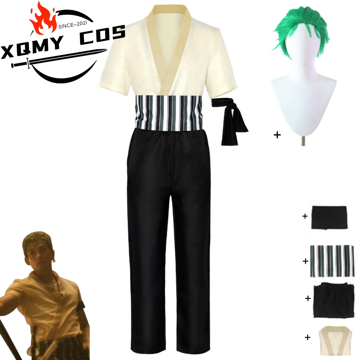 Halloween Costume Kids - XqNew Anime Movie Roronoa Zoro Cosplay