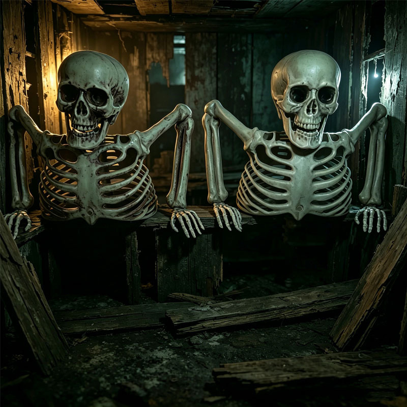 Halloween Skeleton Decoration - Horror Half Skeleton Skull Ornament Halloween