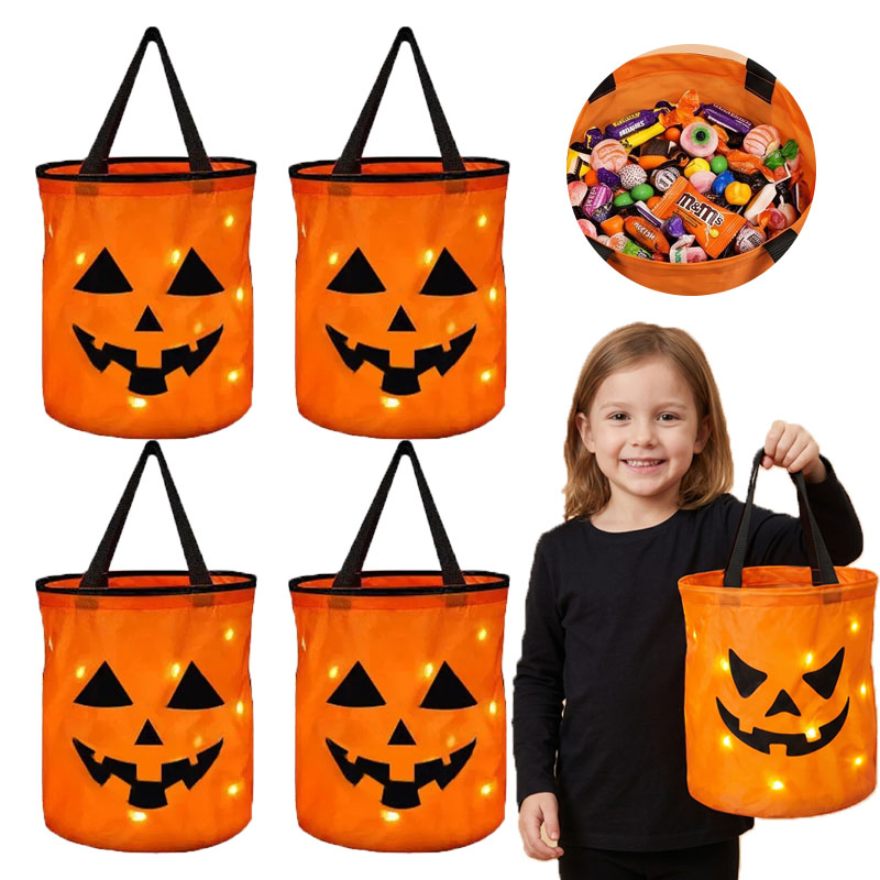 Halloween Pumpkin Decor Led - 1-10PC LED Halloween Pumpkin Basket Light