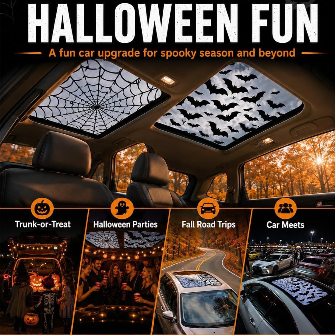 Car Sunroof Stickers Halloween - Spider Web Halloween Decoration review and price