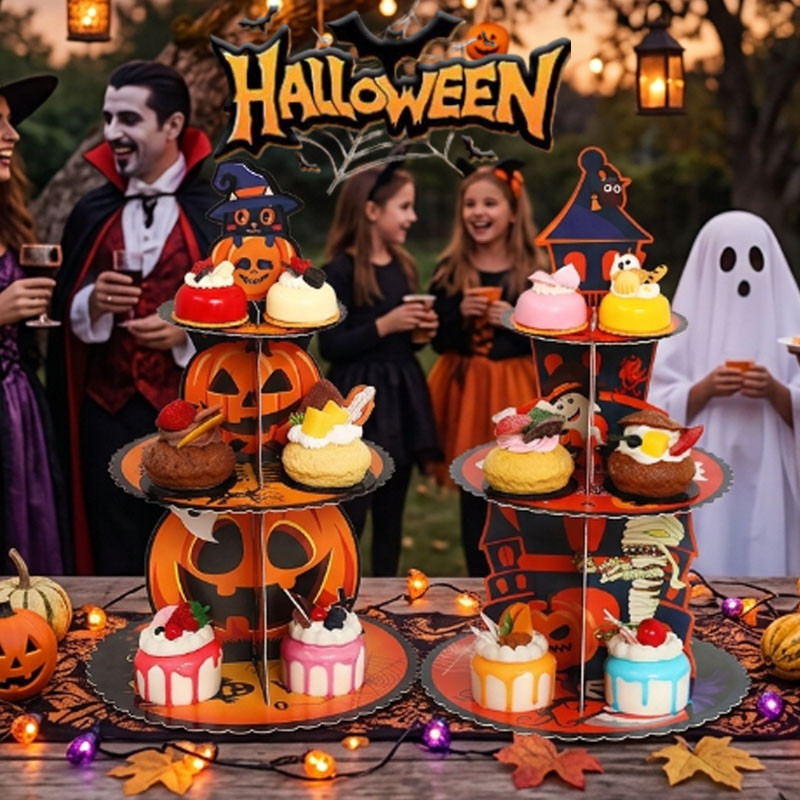1-4PCS 3 Tier Spiderweb Desser - Spider Web Halloween Decoration review and price