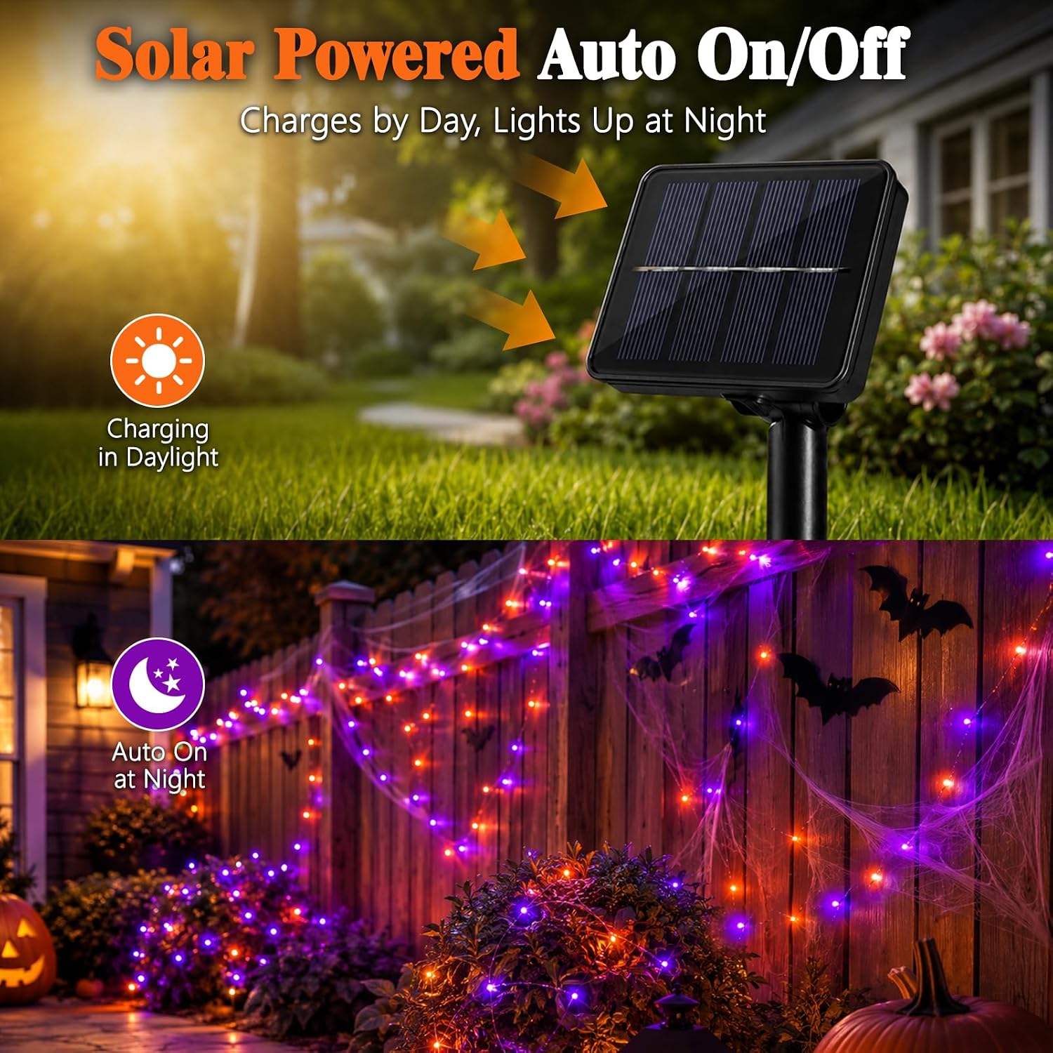 Halloween LED Solar Copper Wir - Halloween Led String Lights Orange review and price