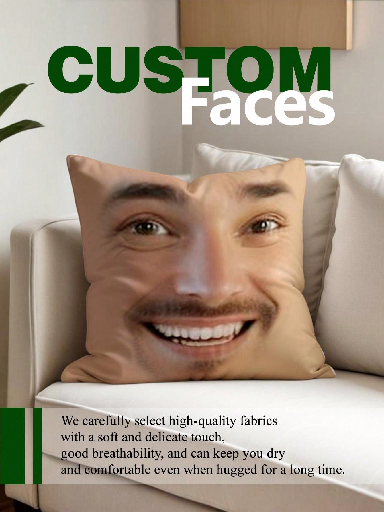 1pc Custom Face Square Pillow  - Halloween Party Supplies review and price