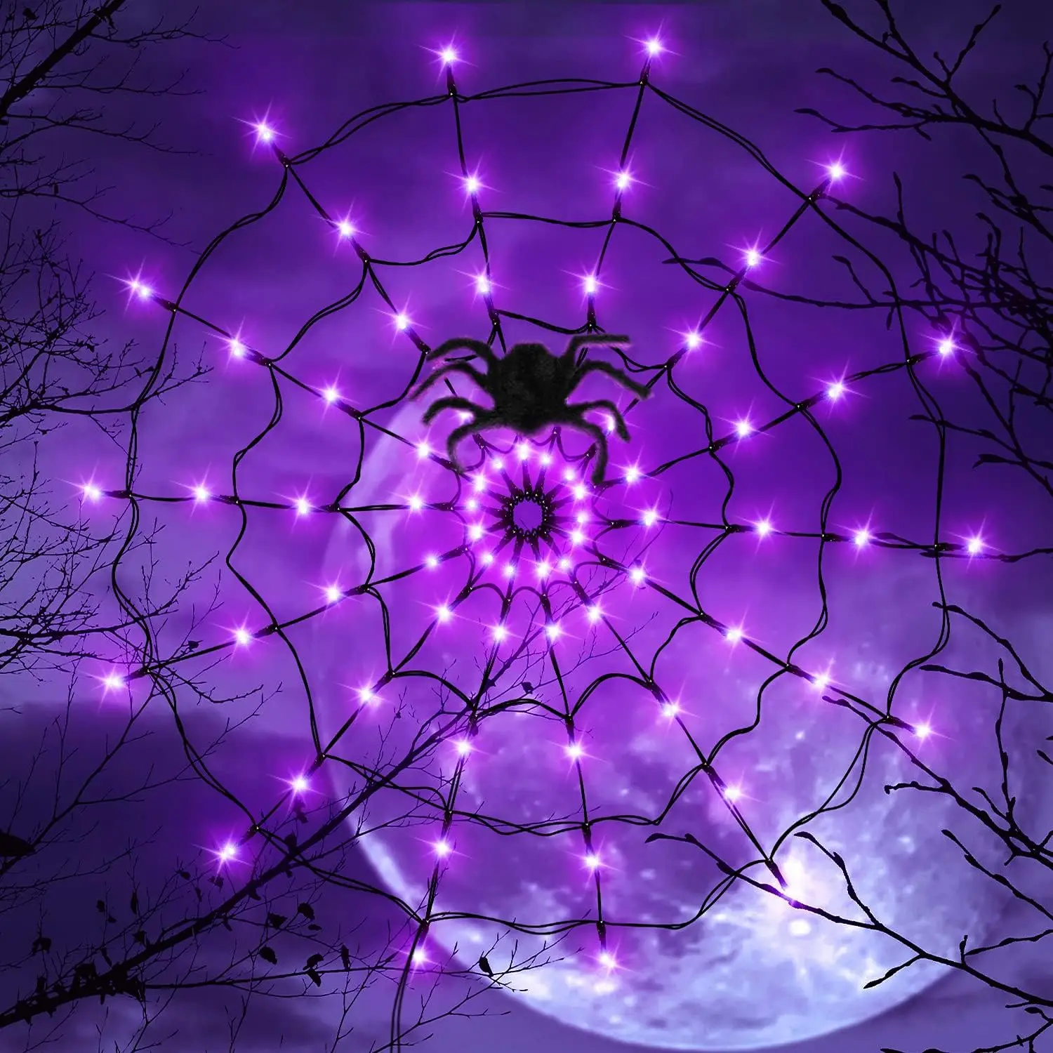 Halloween LED String Light Spi - Spider Web Halloween Decoration review and price