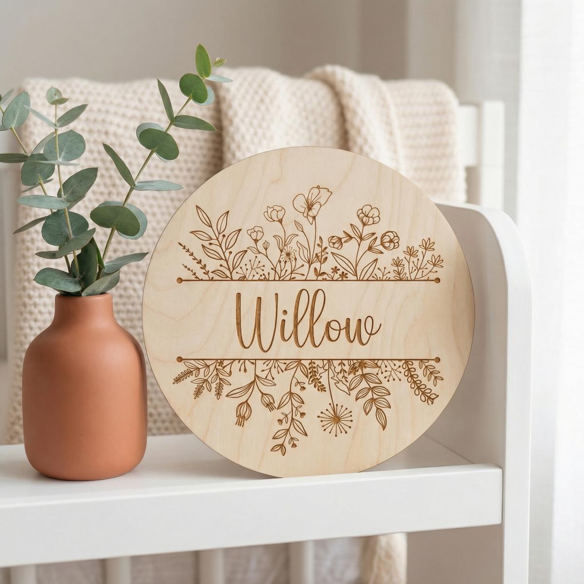 Personalized Floral Round Wood - Halloween Party Supplies review and price