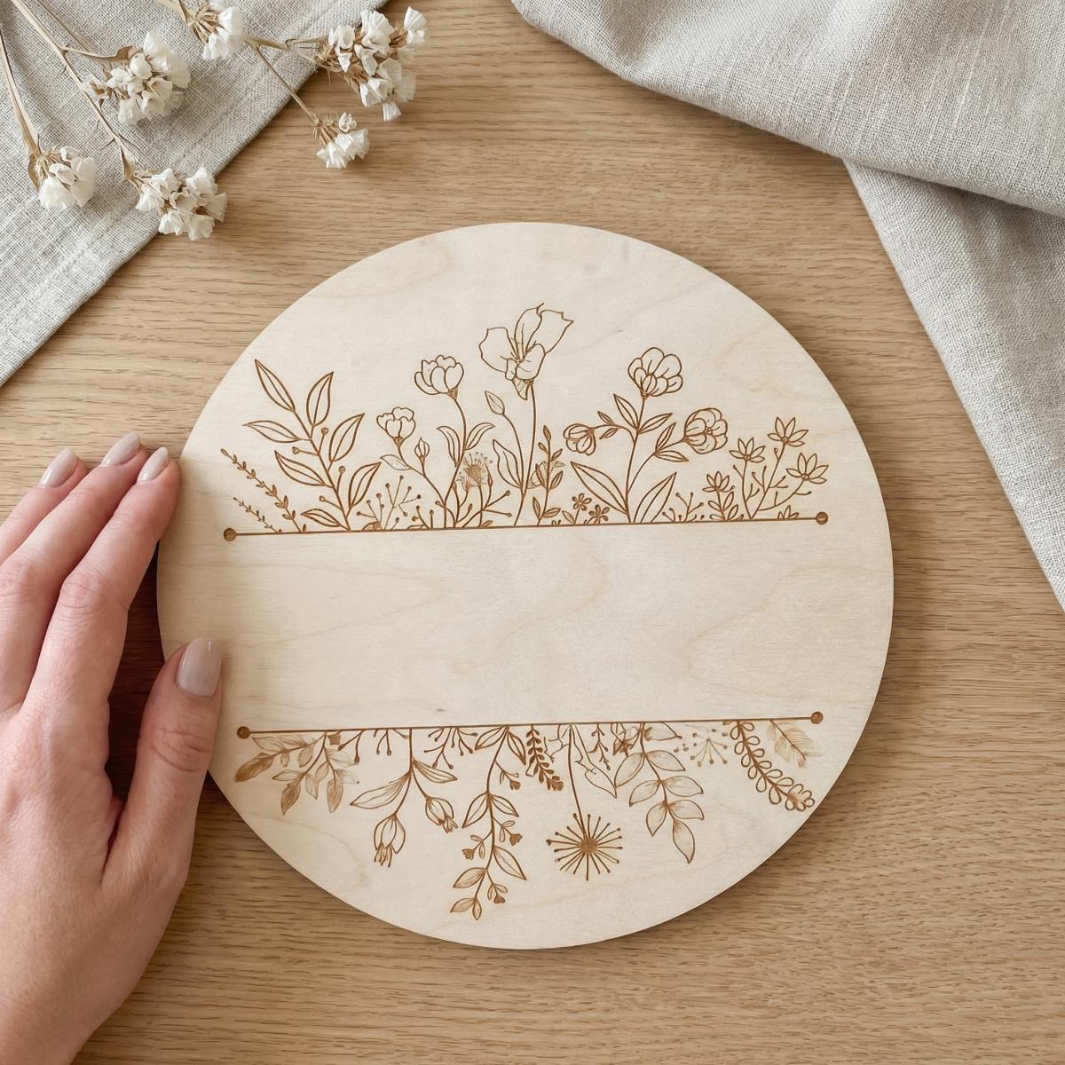Personalized Floral Round Wood - Halloween Party Supplies review and price