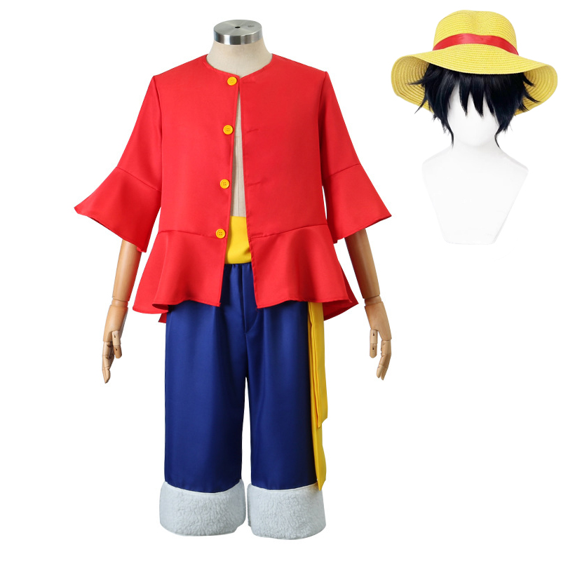 Luffy Cosplay Costume Hat Wig  - Halloween Costume Kids review and price