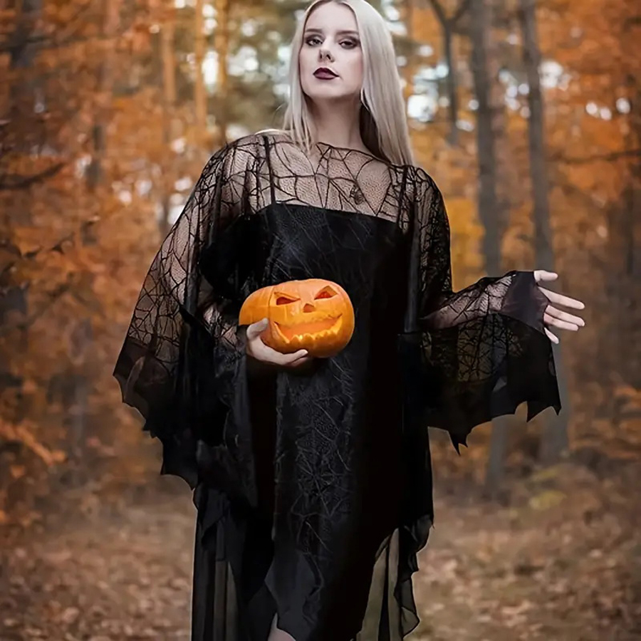 Halloween Spider Web Bat Cloak - Spider Web Halloween Decoration review and price