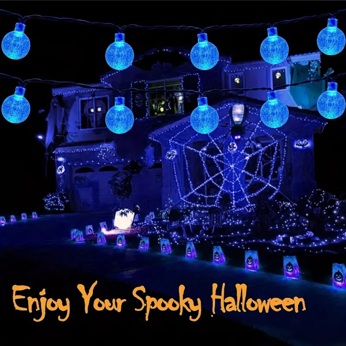 1pc 12m 100 LED Halloween Purp - Halloween Led String Lights Orange review and price