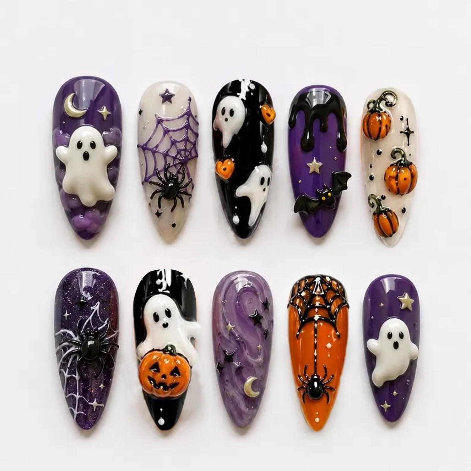 Halloween Press on Nails Hallo - Spider Web Halloween Decoration review and price