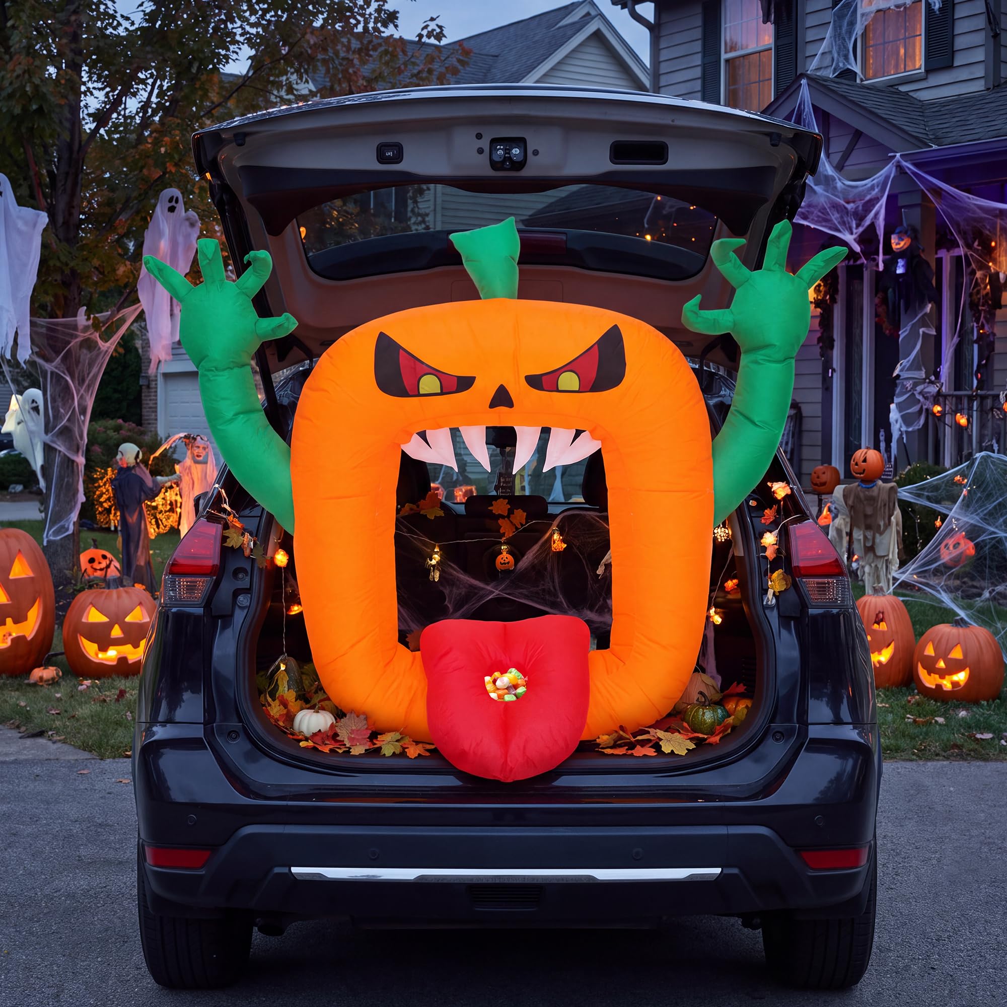 6FT Halloween Inflatables Scar - Halloween Pumpkin Decor Led review and price