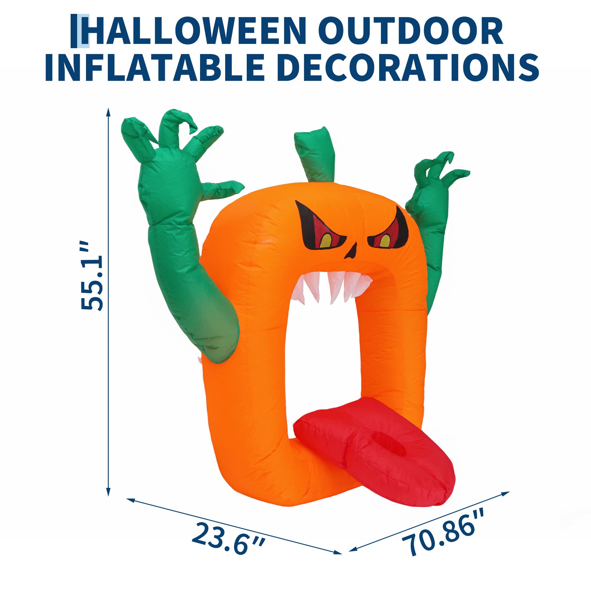 6FT Halloween Inflatables Scar - Halloween Pumpkin Decor Led review and price
