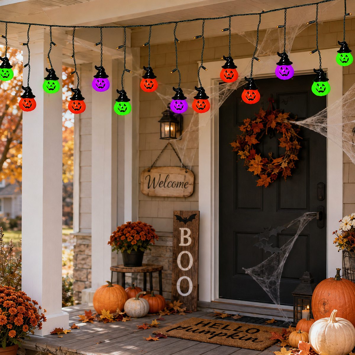 1pc Halloween Horrible 10 Witc - Halloween Led String Lights Orange review and price