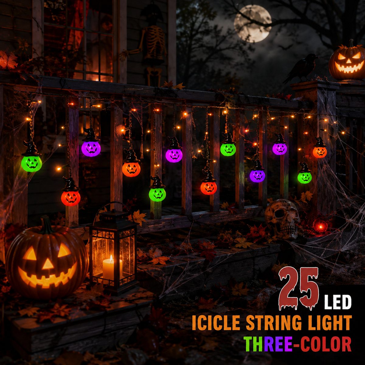 1pc Halloween Horrible 10 Witc - Halloween Led String Lights Orange review and price