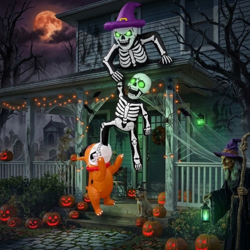 8FT Outdoor Inflatable Hallowe - Halloween Skeleton Decoration review and price
