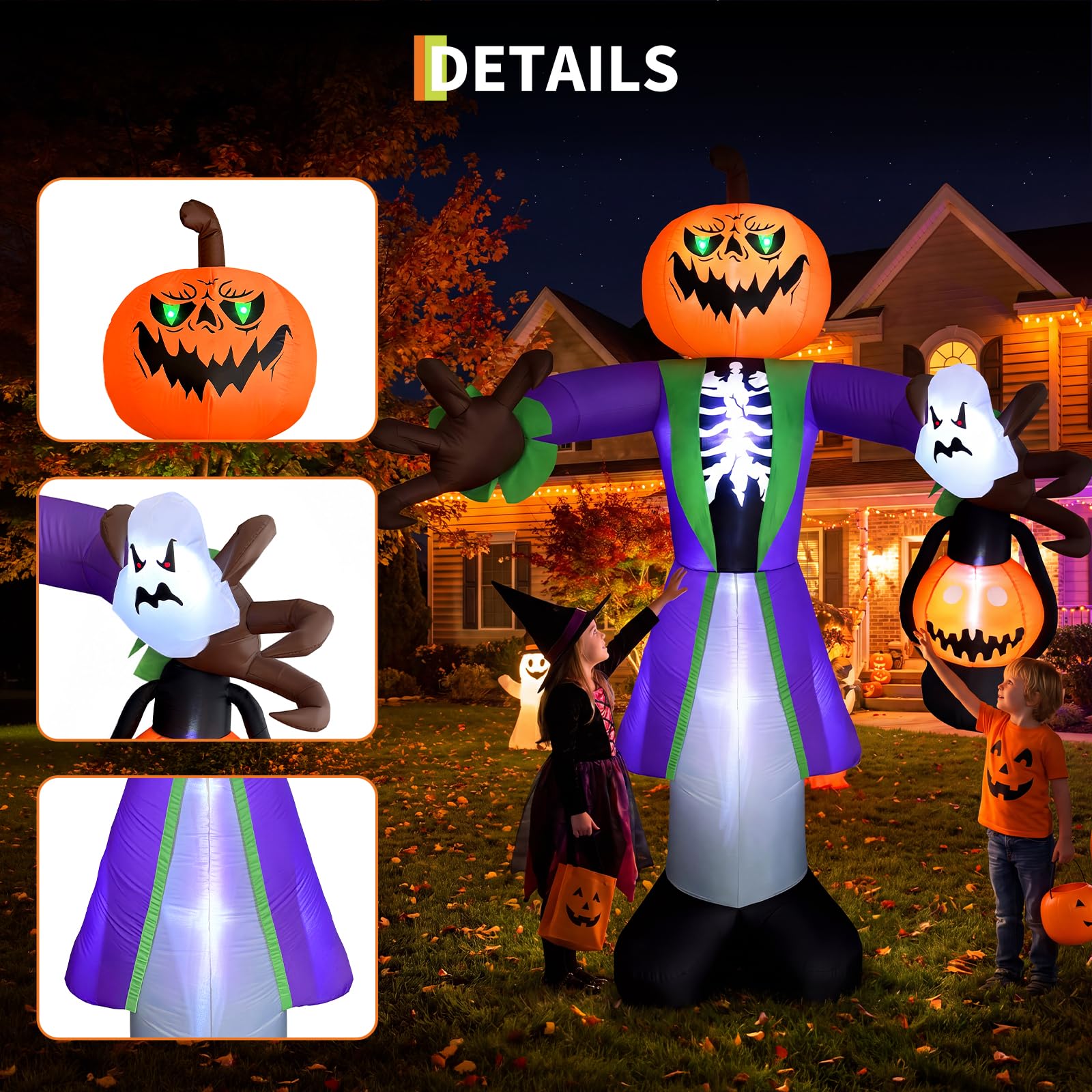 8ft Lighted Halloween Inflatab - Pumpkin Lantern Halloween review and price